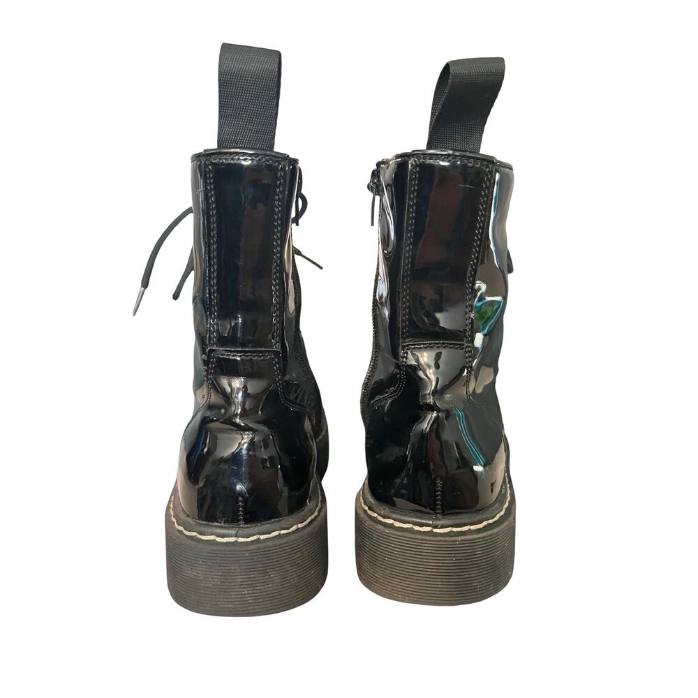 Sincerely Jules Harley Black Patent Platform Combat Boots Size 6.5 - Picture 5 of 11